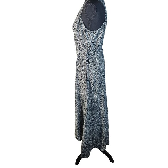 Abercrombie & Fitch Black Floral Wrap Dress Small Sleeveless Midi Soft Goth Y2K - Picture 10 of 14